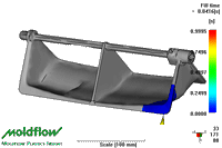 moldflow simulazione per il riempimento